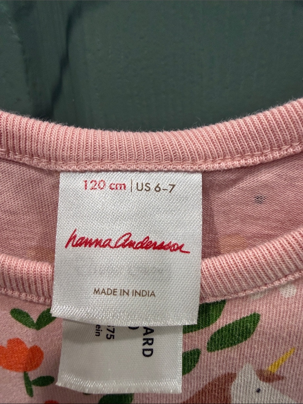 Hanna Andersson Pink Unicorn & Floral Pocket Dress - Picture 2 of 3